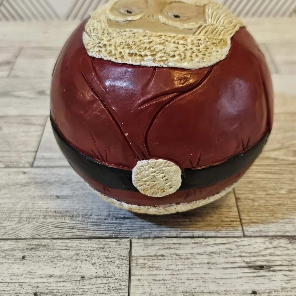 Briere Vintage Folk Art Pull Toy 1986 Santa Ball Xmas Roly Poly Ball ONLY Signed